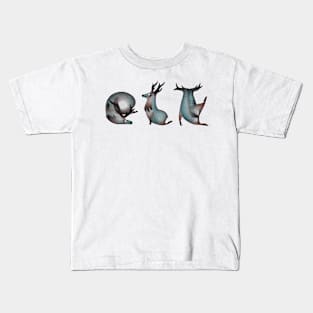 Alphabet Yoga Elk Kids T-Shirt